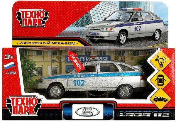 Машина металл свет-звук ваз-2113 12 см, двери,ПОЛИЦИЯ