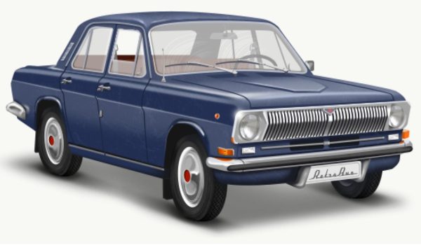 Машина металл ГАЗ-2401 ВОЛГА длина 12 см, двери, темно-синий