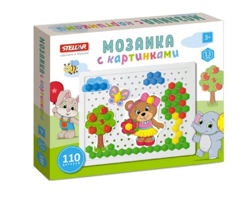 Мозаика с картинками 110 фишек (в коробке)