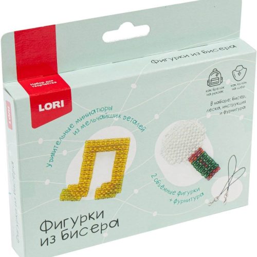 Фигурки из бисера. Брелоки 'Нота, микрофон'