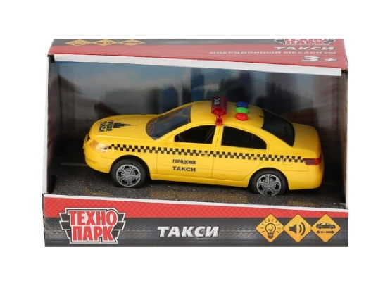 104919.jpg Машина на бат свет+звук Технопарк Седан Такси 14,5см 272731
