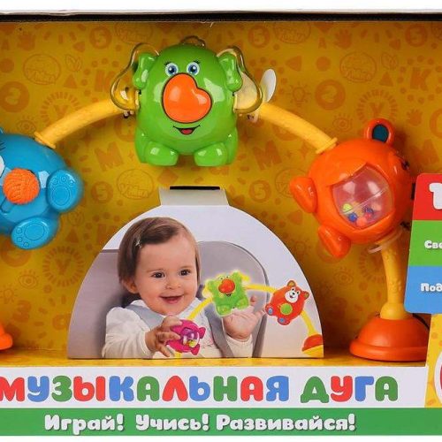 Музыкальная дуга на кроватку/коляску, с потешками, свет+звук