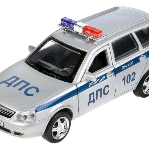 Машина 'Lada Priora Полиция' 12 см металлическая свет звук