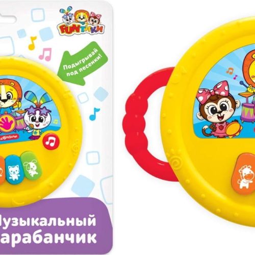 Музыкальный барабанчик Желтый