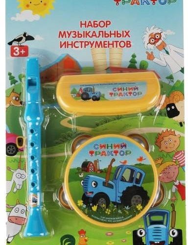Набор музыкальных инструментов Синий ТРАКТОР блист.20,5*29,2