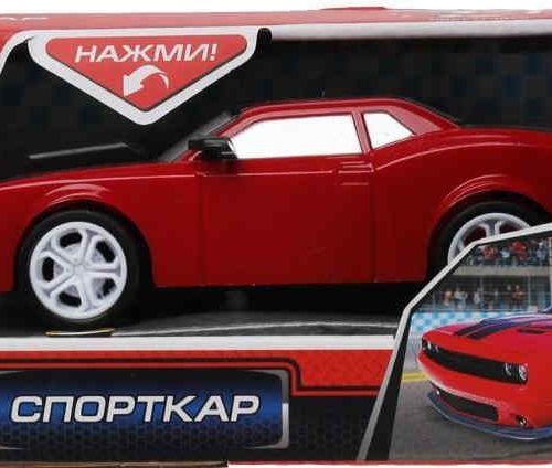 Машина пластик свет-звук СПОРТКАР 16,5 см, инерц., красн