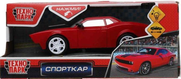 Машина пластик свет-звук СПОРТКАР 16,5 см, инерц., красн