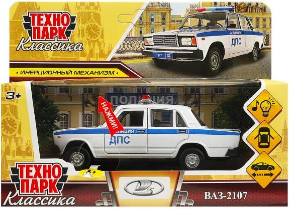 Машина металл ваз-2107 ПОЛИЦИЯ, свет-звук, длина 12 см,белый