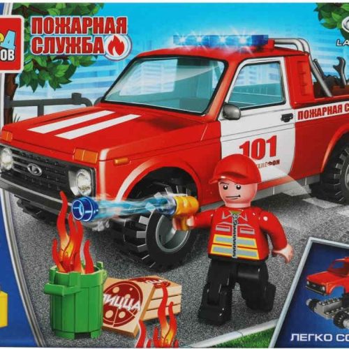 157755.jpg Конструктор ПОЖАРНАЯ LADA 4x4 ПИКАП, 58 дет