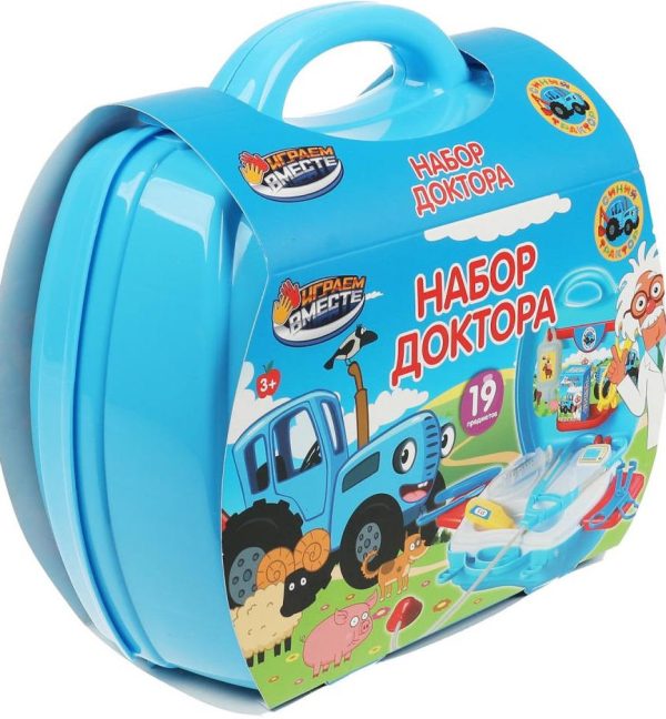167651.jpg Набор доктора СИНИЙ ТРАКТОР пл.чемодан 24*19,5*10см