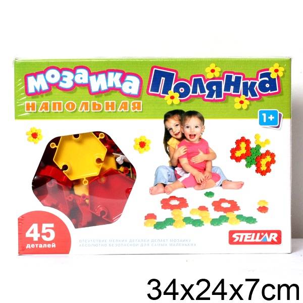 Мозаика напольная 'Полянка' 45 фишек (в коробке)