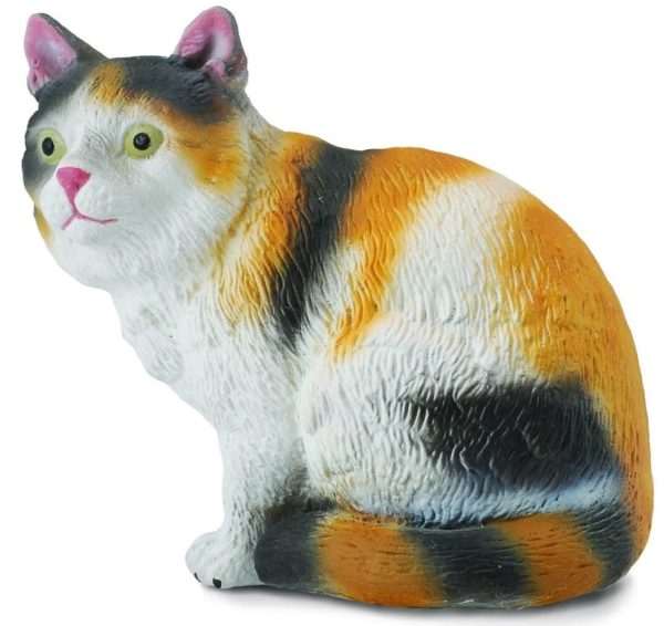 Кошка трехцветная сидячая,S