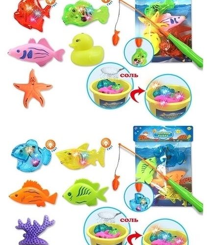 Рыбалка (3 рыбки,уточка,морская звезда,удочка)в пакете