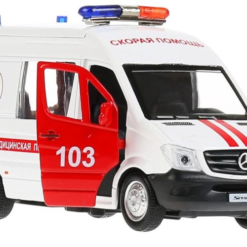 Машина 'Mercedes-Benz Sprinter Скорая помощь' 14 см металлич