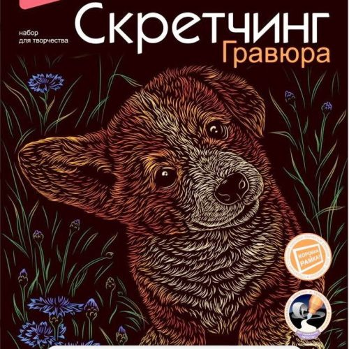 Скретчинг Животные классика 'Щенок' 18*24 см (гравюра)