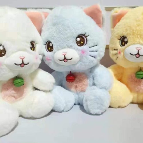 Мягкая игрушка Котик с бубенчиком, 23см, 3 цвета