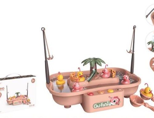 Игра 'Рыбалка' (20 предм.) розовая (свет,звук) в коробке