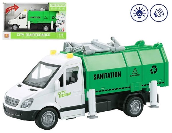 Спецтехника 1:16 инерционная SANITATION (свет,звук) с контей