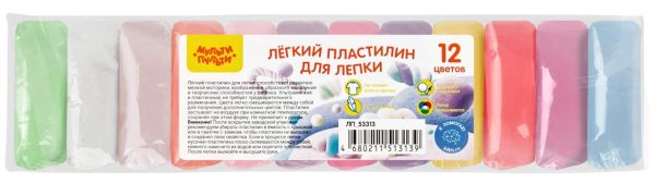Легкий пластилин для лепки Мульти-Пульти 'МаршмелЛоу' 12 цв.